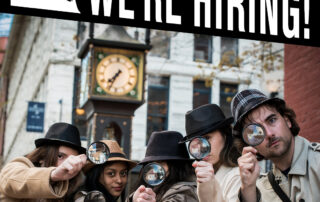 part time work vancouver mysteries we're hiring poster