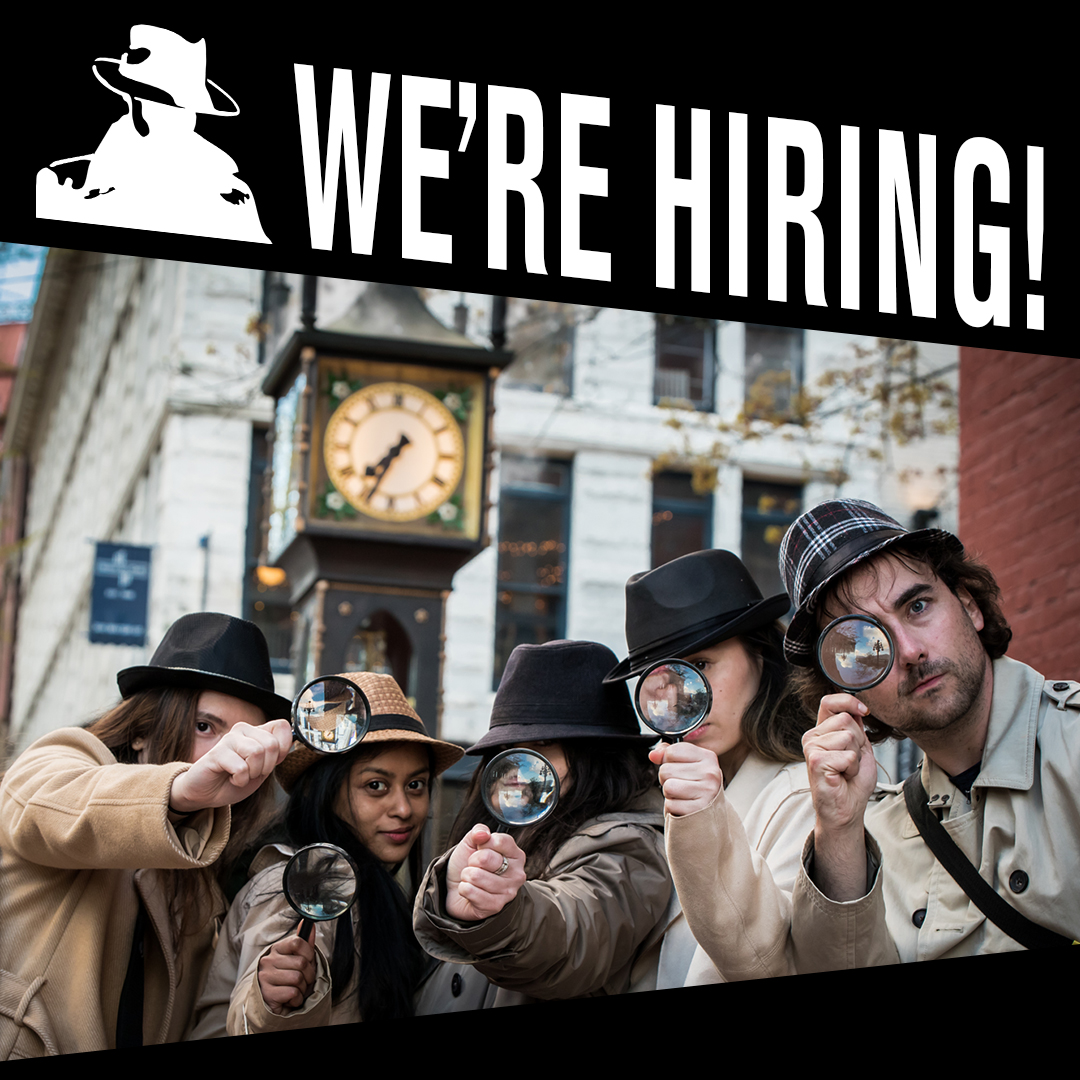 part time work vancouver mysteries we're hiring poster