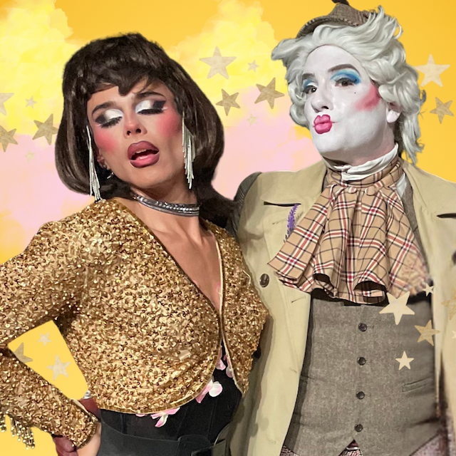 Harrison Hot Springs shows murder mystery characters Sherlock Holmo and Sequins Sullivan